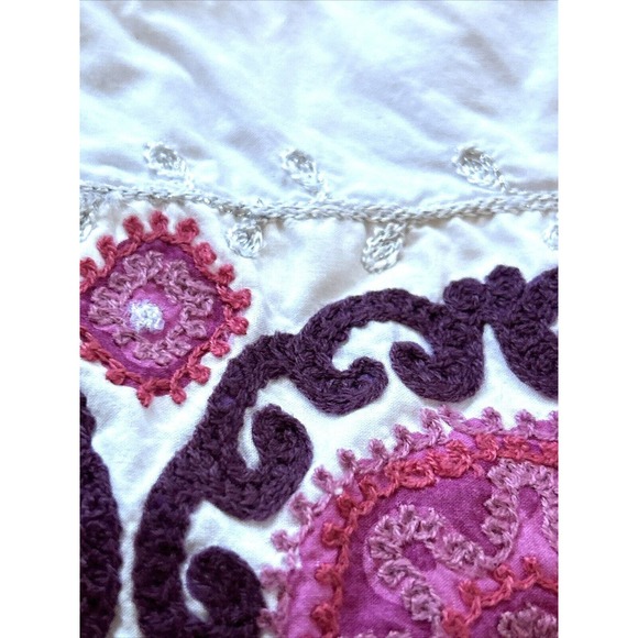 Pottery Barn Kids Twin Bed Shirt-Embroidered Purple/Pink/Silver - Picture 5 of 5